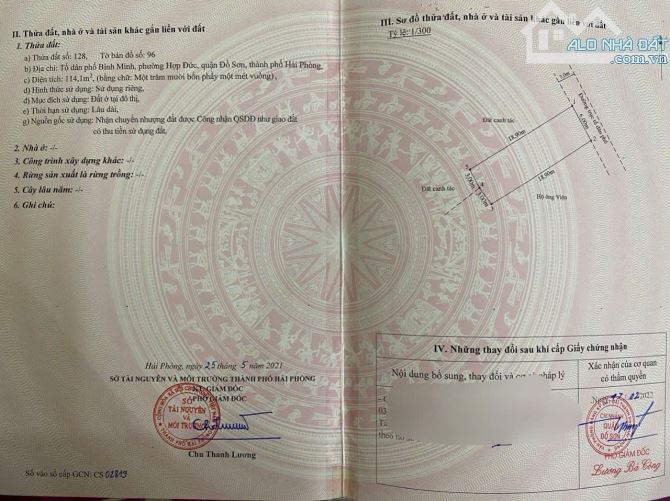 tổng 844m2  lô đất nhà vườn  114m2 thổ cư và  730m2 đất nông nghiệp phường nan đồ sơn - 1
