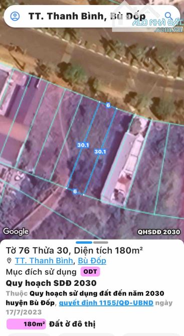 🔥 Bán đất trung tâm huyện Bù Đốp, 180m² thổ cư đô thị, cách vòng xoay 100m, giá chỉ 1.6 - 2