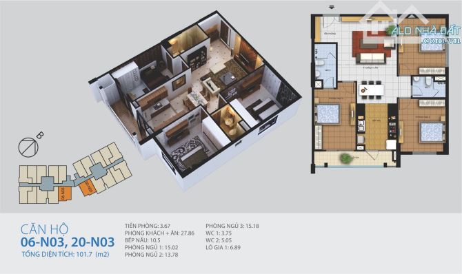 Bán Chung cư New Horizon City 87 Lĩnh Nam-DT 102 m2-TẦNG CAO-3 NGỦ-2 WC-CĂN GÓC. - 3