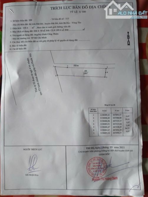 LÔ GÓC 2 MẶT TIỀN TỈNH LỘ 44A ( VÕ THỊ SÁU) VỀ BIỂN PHƯỚC HẢI- TRUNG TÂM THỊ TRẤN ĐẤT ĐỎ - - 3
