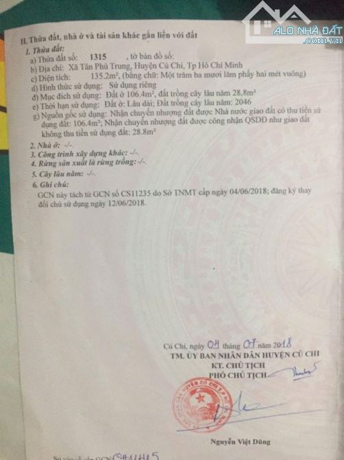 Tôi chính chủ bán lô đất (6 x 22 giá 1,8 tỷ) ngay 1 sẹt Tỉnh Lộ 2 xã Tân Phú Trung Sổ sẵn - 3