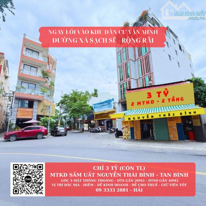 NHÀ 2 MTKD NGAY CỘNG HOÀ - HOÀNG VĂN THỤ  CHỈ 3 TỶ CÒN TL MẶT TIỀN 5.5MBán nhà 2 MTKD ngay - 3