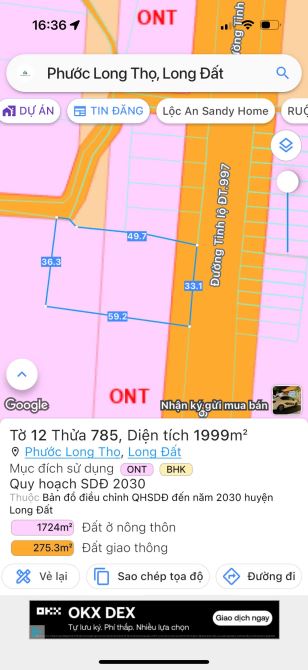 MẶT TIỀN TỈNH LỘ 997 - CẶP HÔNG KCN ĐẤT ĐỎ- GẦN HỒ LỒ Ô - XÃ ĐẤT ĐỎ - TP HCM - 4