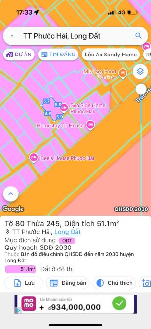 CHÍNH CHỦ GỬI BÁN LÔ 2 BỜ KÈ PHƯỚC HẢI - ĐI BỘ RA BIỂN 30M 🌈🌈🌈Lô góc 51m2 - 4