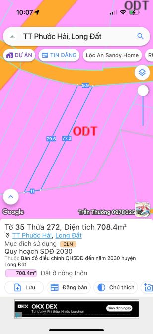 THỊ TRẤN PHƯỚC HẢI - CÁCH BIỂN PHƯỚC HẢI CHỈ 5 phút  🌈🌈🌈DT 10x70m - 708m2  quy hoạch đấ - 4