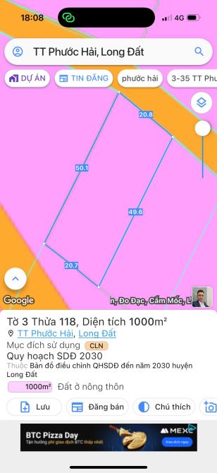 THỊ TRẤN PHƯỚC HẢI - CÁCH BIỂN 4KM - LƯNG TỰA NÚI MINH ĐẠM 🌈🌈🌈DT 1000m2  ngang 20x50m - 4