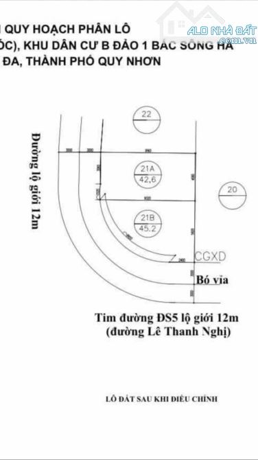 Bán lô đất mặt tiền đg Nguyễn Quãng lộ giới 12m DT 42m2 ngang 4,5m giá 2ty800 - 5