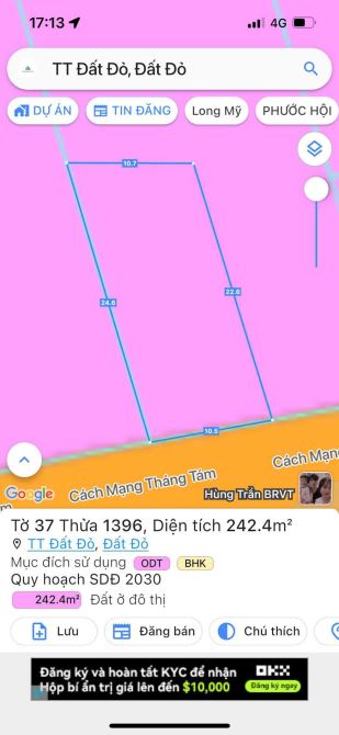 MẶT TIỀN ĐƯỜNG CÁCH MẠNG THÁNG TÁM - TRUNG TÂM THỊ TRẤN ĐẤT ĐỎ - NGAY QUỐC LỘ 55 - 5