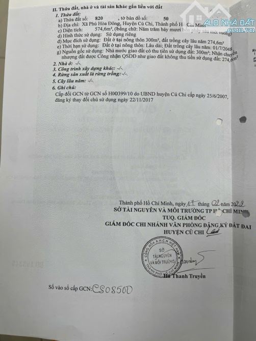 Đất bán 2 mặt tiền đường Xã Phú Hoà Đông cách Nguyễn Thị Nên100m 574m2 300m2 thổ cư - 5