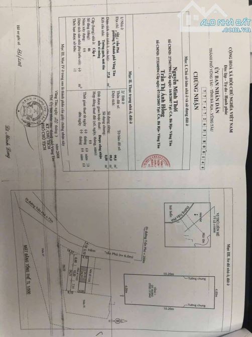 BÁN NHÀ HẺM XE HƠI 7 CHỖ ĐƯỜNG TRẦN PHÚ GẦN BIỂN BÃI DÂU GIÁ 7,5 TỶ - 6