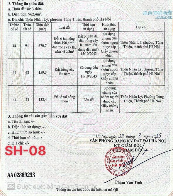 Bên em ra hàng 5 lô F0 đất ở Đô Thị Hà Nội, Phường Xuân Khanh, Sơn Tây 100-132,4m 1,85 tỷ - 6