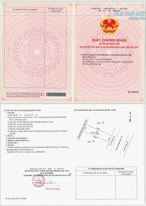 Bán đất mặt tiền đường Lê Hồng Phong nối dài trục 13,5m, khu Lâm Sa - Tu Lễ - Tp.Hội An - 6