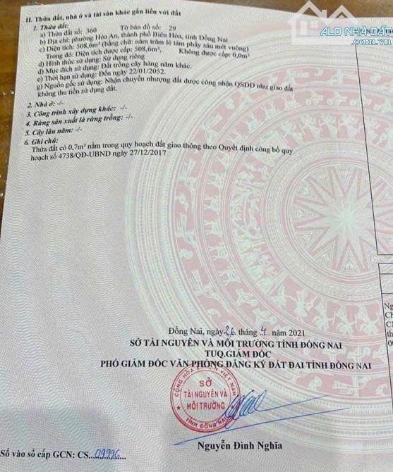 Bán lô đất Hoàng Minh Chánh, Hoá An, Biên Hoà 1,9tỷ - 7