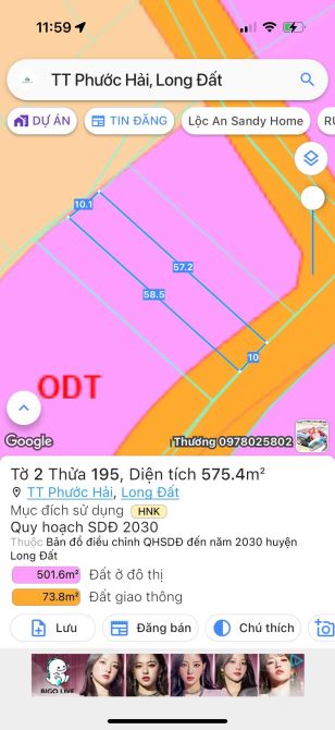 BÁN ĐẤT XÃ PHƯỚC HẢI - TP HỒ CHÍ MINH; VIEW NÚI MINH ĐẠM - CÁCH BIỂN 4KM  🌈🌈🌈DT 1145m2 - 7