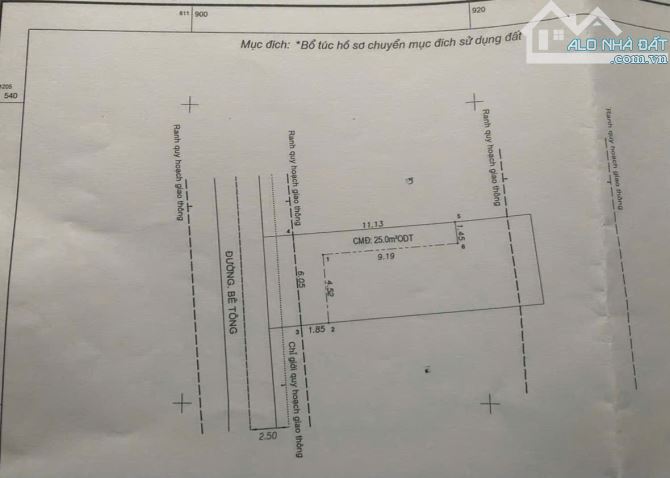 Bán đất 2MT trước sau cách đường Võ Thị Sáu 100m p.Đông Hòa Tp.Dĩ An chỉ 4ty100 TL M7624 - 7