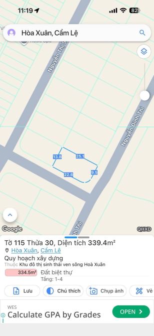 lô góc khu biệt thự ven sông đường Nguyễn Đình Thi