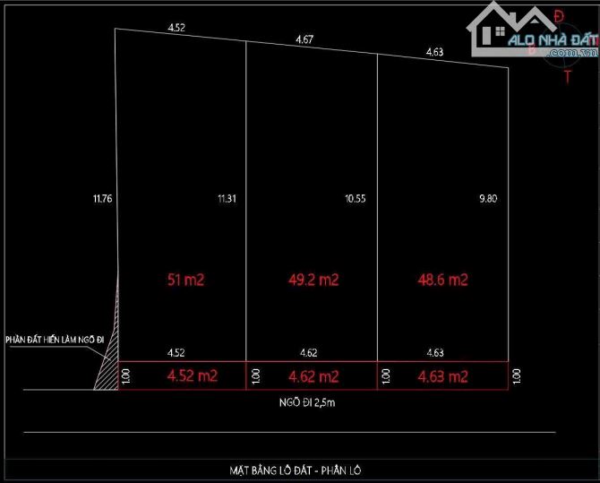 Cần bán gấp 3 lô đất PHỐ GIA QUÂT - 53m- 55 m giá đầu tư  từ 6,25 tỷ