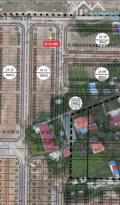 DUY NHẤT 1 LÔ ĐẸP – LK11 XẺ KHE 💥 	•	DT: 60m² (ngang 4m) – Hướng Nam mát mẻ 	•	Đường 7m
