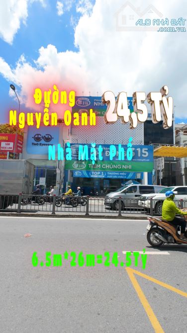 Chủ hạ 3 tỷ bán gấp nhà mặt tiền Nguyễn Oanh P17 GV, 6.5x26m cấp 4, lửng giá 24.5 tỷ