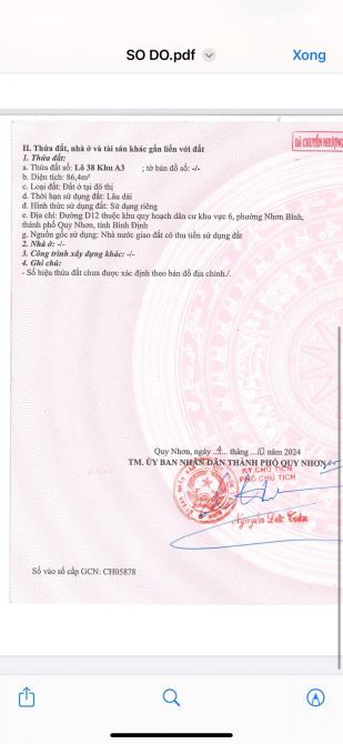 Bán lô góc ôm kua 2 mặt tiền view công viên thuộc kv6 nhơn bình dt 86,4m2 giá 2ty800 - 1