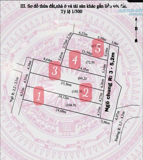 F0 - Cao Nhân phường Lê Ích Mộc - Diện tích 70-100m vuông 2 mặt ngõ - 1