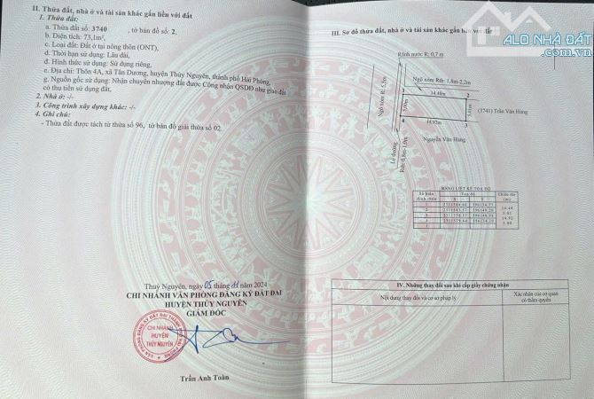 Chính chủ gửi bán 1 lô đất đẹp tại Thôn 4A - Xã Tân Dương - Thuỷ Nguyên - 1