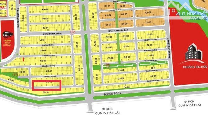 Bán Đất dự án Cát Lái Quận 2 Mặt tiền đường số 55 phường Cát Lái Lô C5. 12. Giá TL - 2