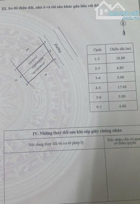 Cắt bán 9.8m đất mặt tiềntrục chính Láng Kim Long - Tam Dương - 2