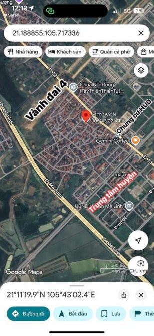 Trung tâm huyện mê linh. Đường thông oto gia 2.25 - 3