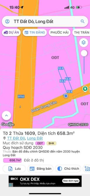 MẶT TIỀN ĐOÀN TRUNG CÒN SÁT TL52 - XÃ ĐÁT ĐỎ.DÂN CƯ BIỂN TRƯỜNG ĐỀU GẦN - 3