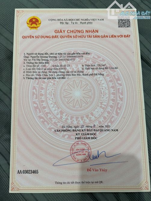 📌📌📌LÀM VIỆC TRỰC TIẾP GIÁ TỐT !!! Bán lô thổ cư vuông vắn đường số 5 điện tiến - 3