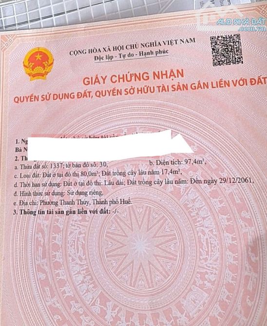 Bán đất 97,4m2 mặt tiền đường Phùng Lưu, phường Thanh Thuỷ, TP Huế, gần trường ĐH Luật - 4