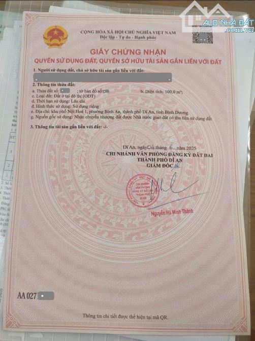 đất 100m2 5Ty TL tặng kèm nhà cấp 4 KDC Phúc Đạt p.Bình An Tp.Dĩ An - 4