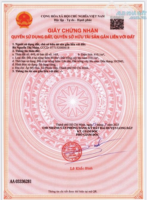 SIÊU ĐẸP- SIÊU VỊ TRÍ-KHU ĐỒNG GIÓ-HỒ SỞ BÔNG-Dt:410m2-34M Mặt tiền-80 thổ cư-sổ sẵn-3ty5 - 4