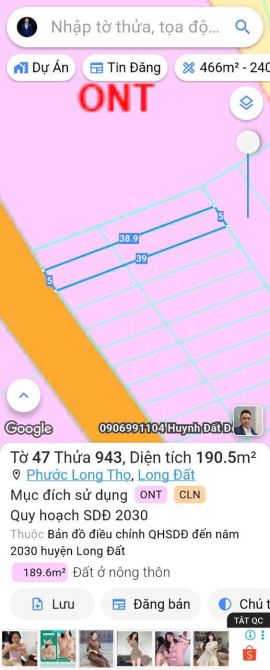 Bán nhanh 2 lô đối diện cổng kcn Đất Đỏ - xã Đất Đỏ. BRVT khu dân cư . 👉 Diện tích 190m²/ - 5
