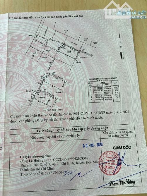Nhà căn góc hai mặt tiền Thạnh lộc 15 diện tích năm nhân 20 - 5