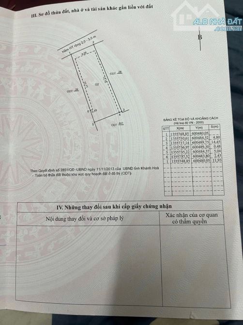 BÁN ĐẤT HẼM 58 LƯƠNG ĐÌNH CỦA - NGỌC HIỆP, SÁT KHU TÁI ĐỊNH CƯ  2,2 tỷ - 6
