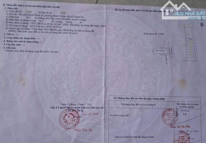 đất 74,3m2 xây tự do 2tyy300 gần ngã tư Miếu Ông Cù 500m, p.Bình Chuẩn - 6