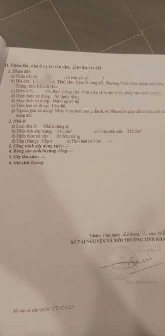 🏠 Cần bán nhà 2 mặt tiền Khu Tái định cư Hòn Xện Phường Bắc Nha Trang. 12 tỷ - 8