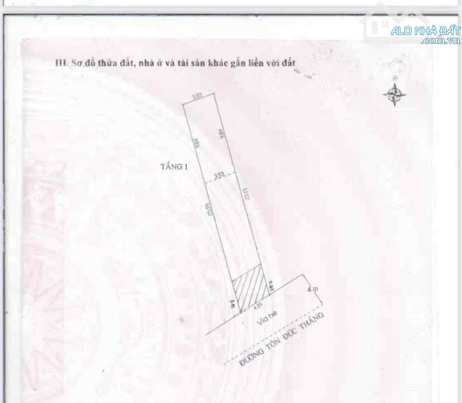 ĐẤT MẶT TIỀN TÔN ĐỨC THẮNG (TẶNG NHÀ CŨ) – SÁT BẾN XE TRUNG TÂM – GIÁ 4.x TỶ - LCU062