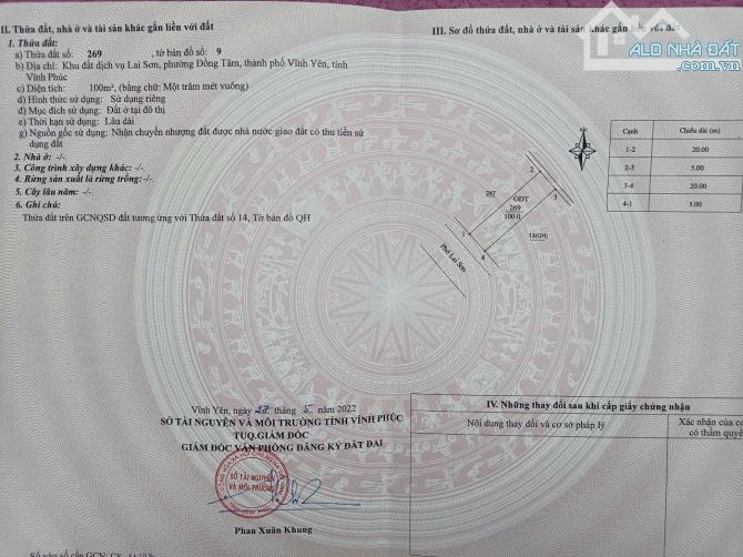 Bán đất view cánh đồng thoáng mát dịch vụ Lai Sơn, Đồng Tâm, Vĩnh Yên, Vĩnh Phúc - 1