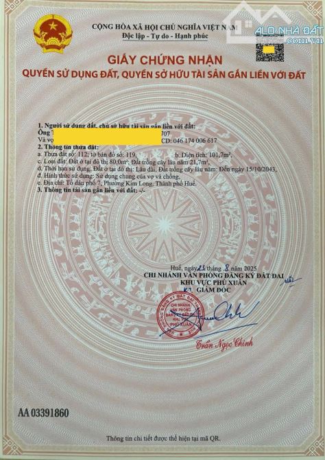 CẦN BÁN ĐẤT KIỆT LÝ NAM ĐẾ _PHƯỜNG KIM LONG_TP HUẾ - 1
