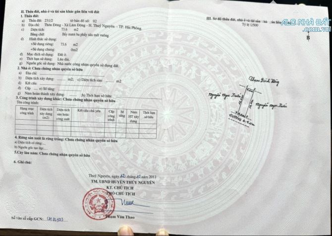 Bán lô trục thôn Lâm Động- Thuỷ Nguyên gần mặt 203 vị trí rất đẹp 66m chỉ 2,7x tỷ - 1