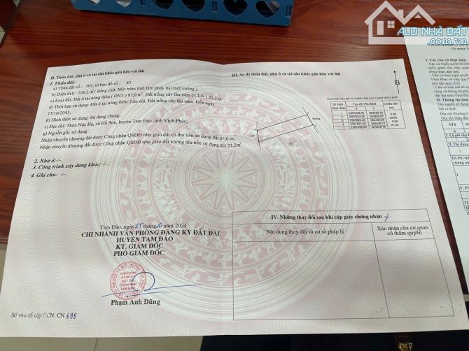 Bán đất Trục Chính Núc Hạ - Hồ Sơn - Tam Đảo. Kinh Doanh 2 đầu đường trước sau. - 1