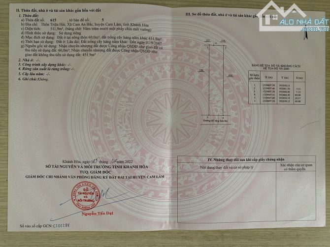 Bán lô đất thôn Triệu Hải, xã Cam An Bắc, huyện Cam Lâm, Khánh Hoà - 2
