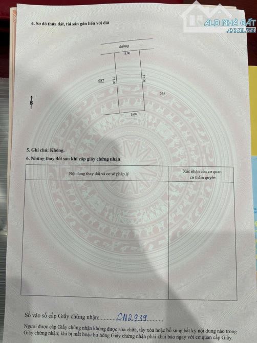 Hàng hiêm đất Long Hưng, Văn Giang, Hưng Yên. Lô góc 2 mặt thoáng. DT =60m2, MT=hậu=5m. - 2