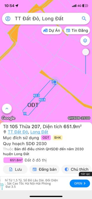 BÁN 652m² ĐẤT THỊ TRẤN ĐẤT ĐỎ, BRVT - 2