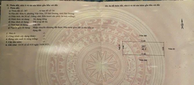 Bán đất khu 6 Việt Hoà vị trí cách đường chính Đồng Niên vài bước chân - 2