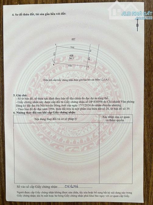 Bán đất 54,1m2 thôn Cổ Dương xã Tiên Dương Đông Anh đường ô tô, ngõ thông. - 3