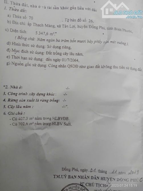 Bán 5.6ha 1.3ty/ha trồng sầu riêng và điều gần DT.753 - 3